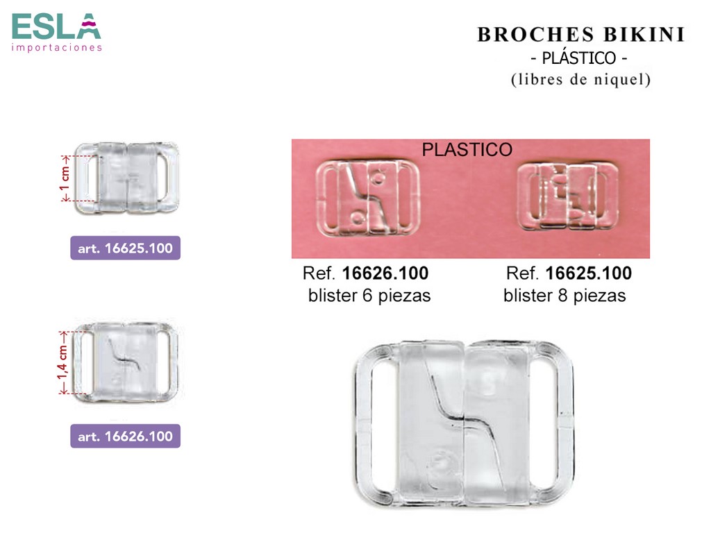 BROCHES BIKINI PLASTICO 16626.100 - 16625.100