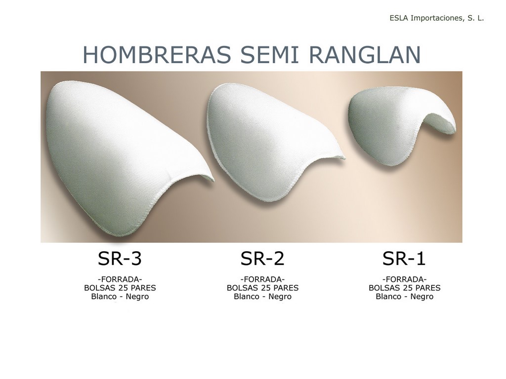 Hombreras forradas semi ranglan SR-3 , SR-2 , SR-1