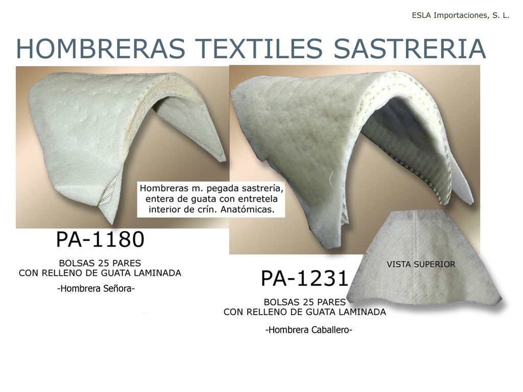 Hombrera textil PA-1180 y PA-1231