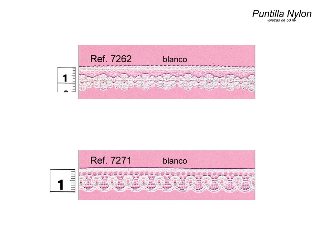 Puntilla nylon lisa 7262 y 7271