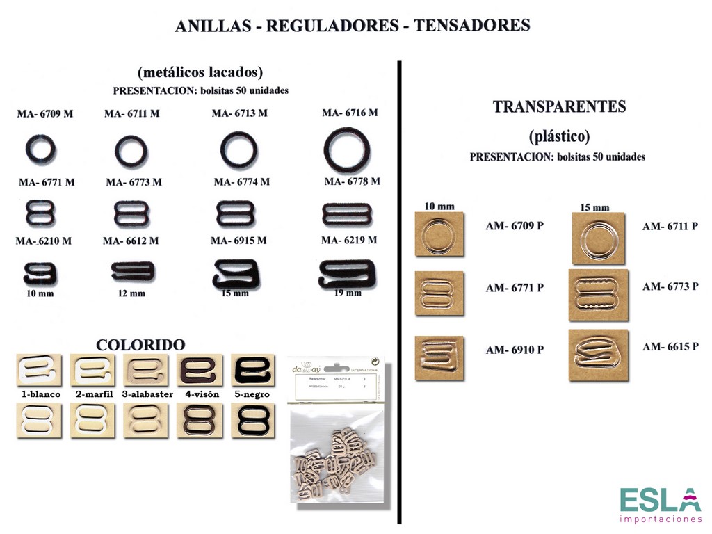 ANILLAS ; TENSORES ; REGULADORES ; TIRANTES ; SUJETADOR