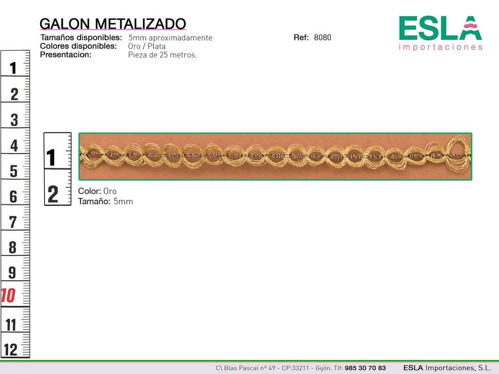 GALON METALIZADO 8080