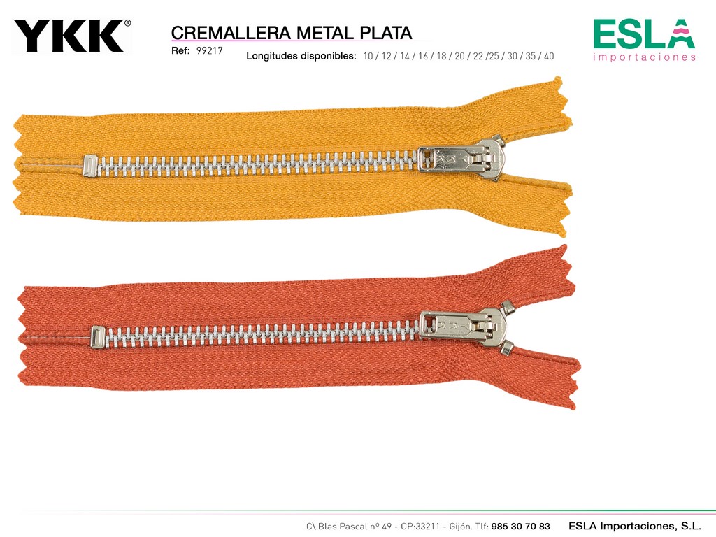 CREMALLERA METAL PLATA 99217