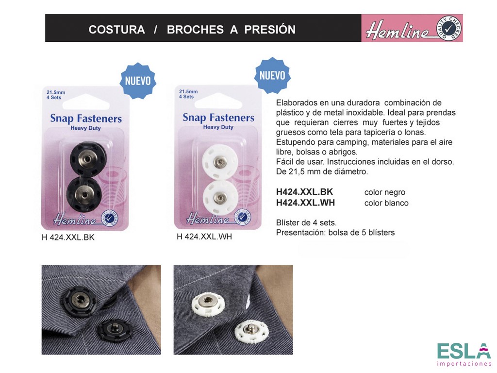 BROCHES A PRESION H424XXL