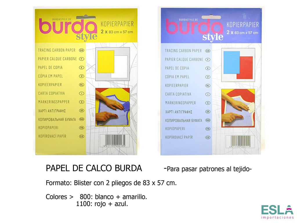 PAPEL CALCO BURDA