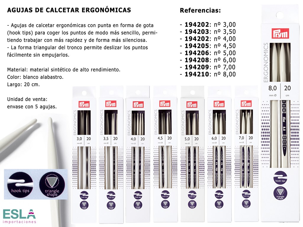 AGUJAS DE CALCETAR ERGONOMICAS 194202