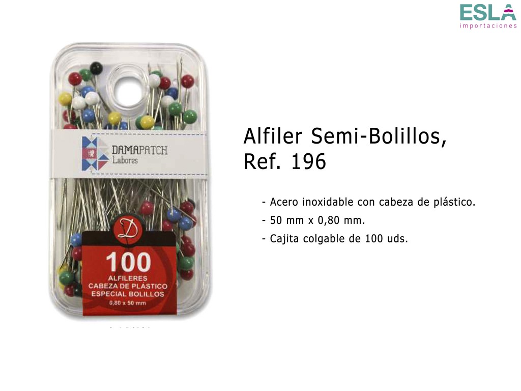 ALFILERES SEMI BOLILLOS 196