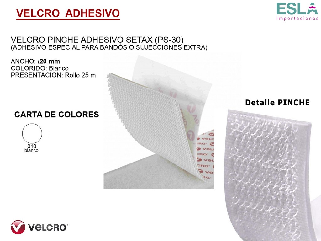 Esla Importaciones: Somos distribuidores de VELCRO ADHESIVO PINCHE SETAX