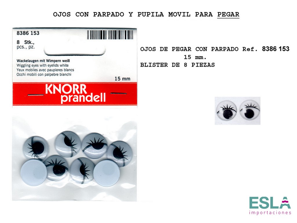 OJOS CON PUPILA MOVIL Y PARPADO PARA PEGAR 8386153