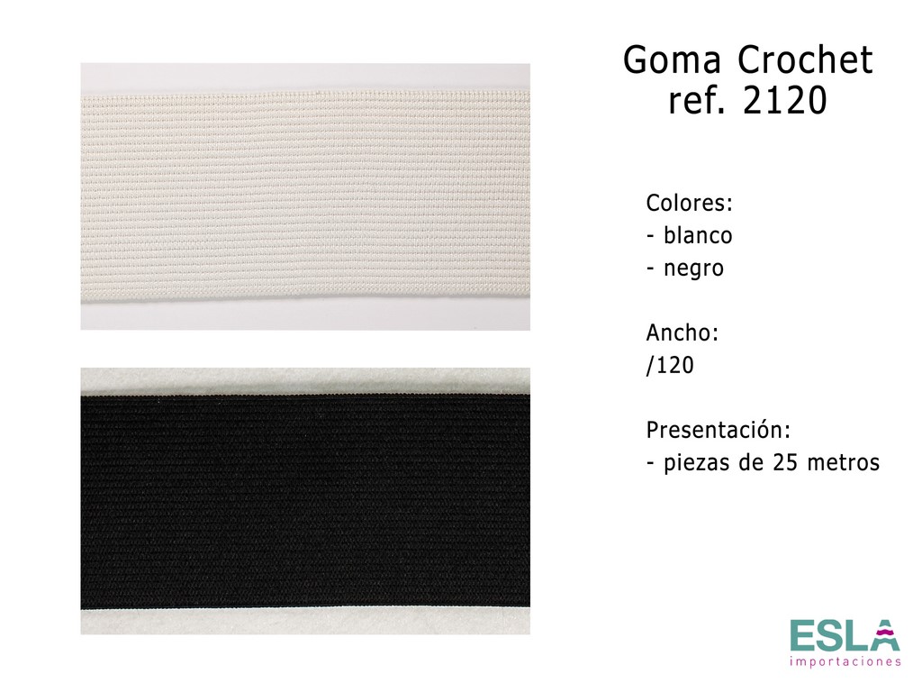 GOMA CROCHET 2120 BLANCO Y NEGRO