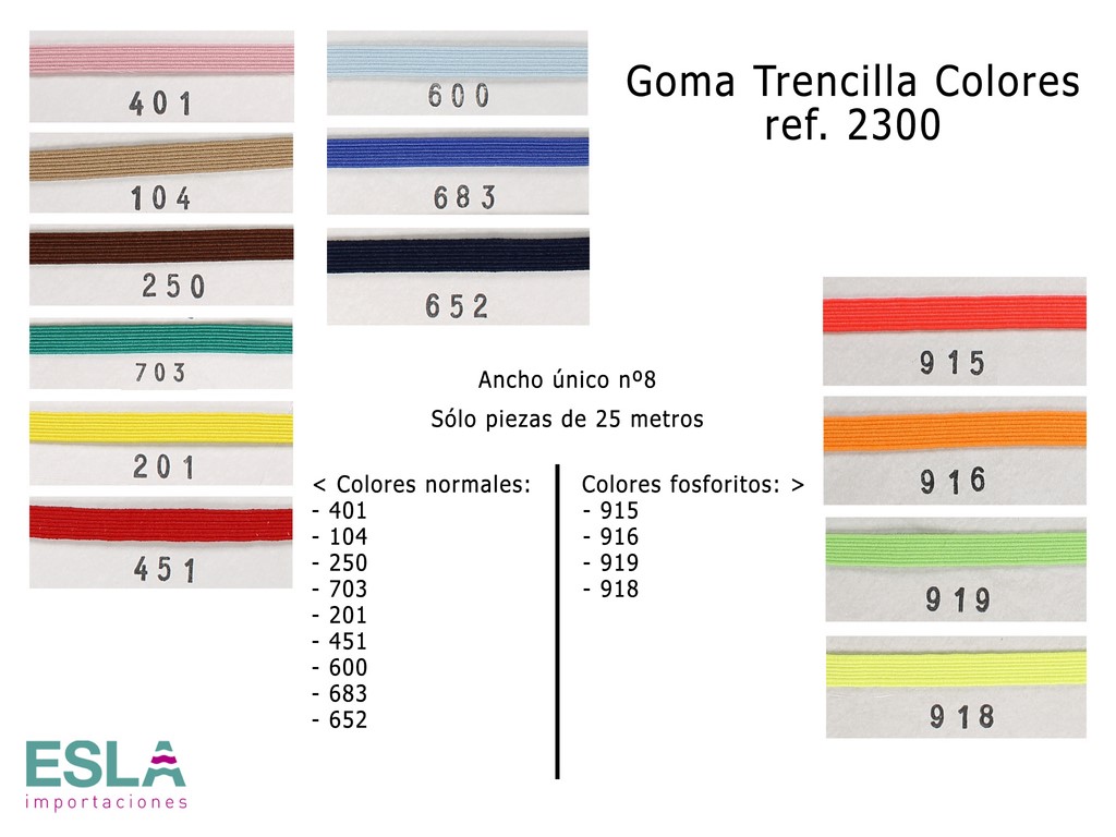 GOMA TRENCILLA 2300 COLORES