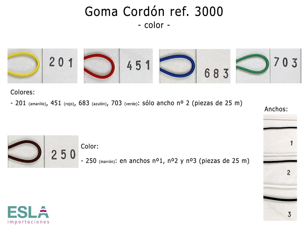 GOMA CORDON 3000 COLOR