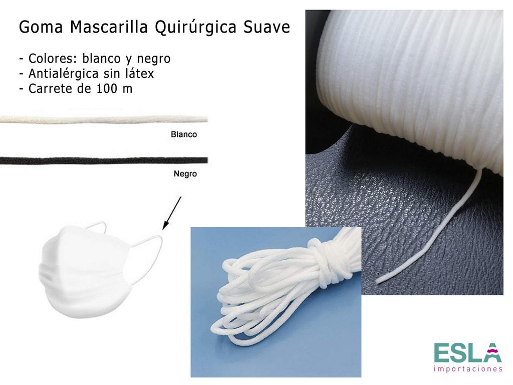 GOMA MASCARILLA QUIRURGICA SUAVE EN B-N