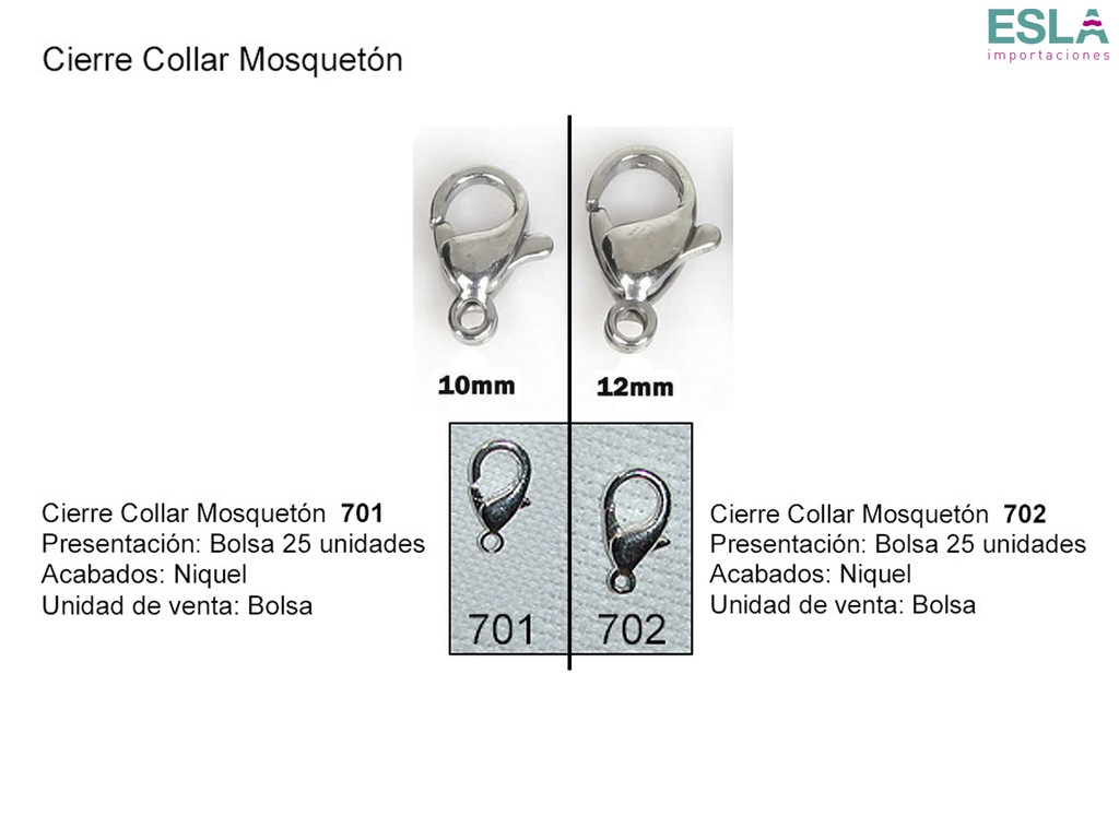 CIERRE COLLAR MOSQUETON 701 - 702