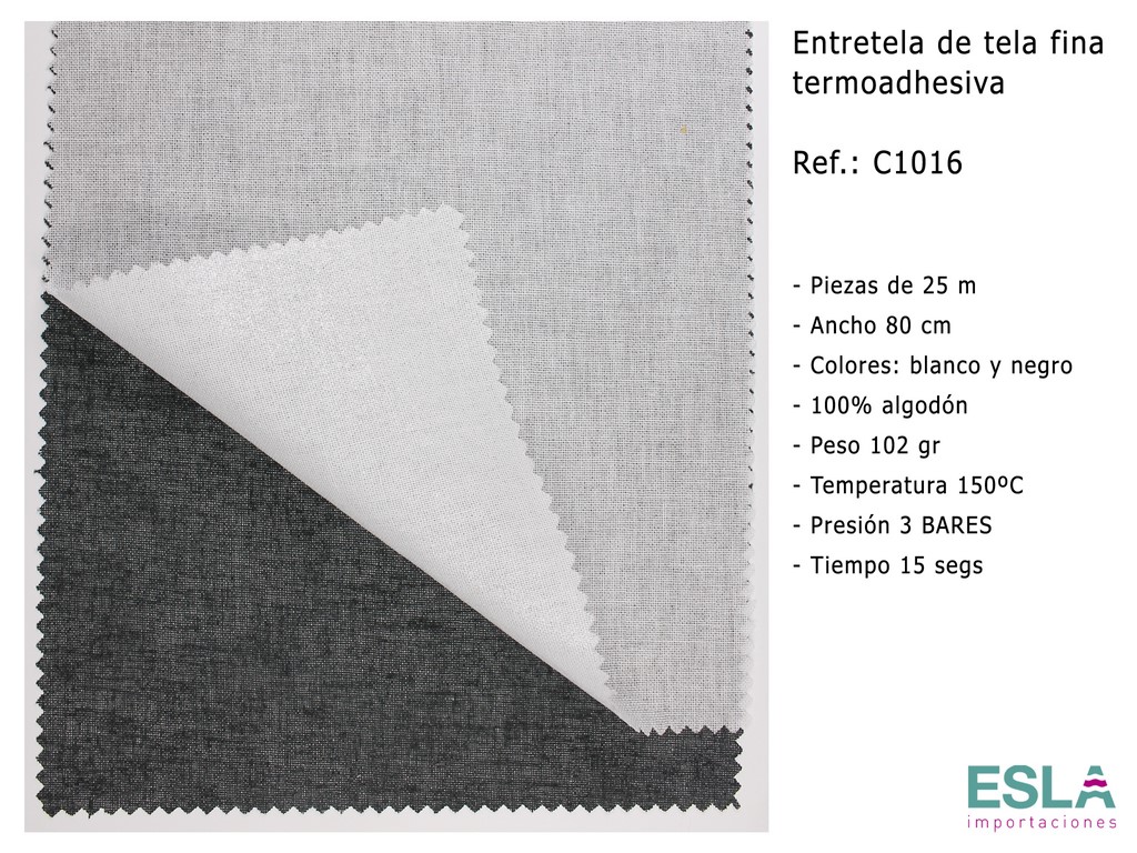 Entretela nº01 fina termoadhesiva ancho 80cms