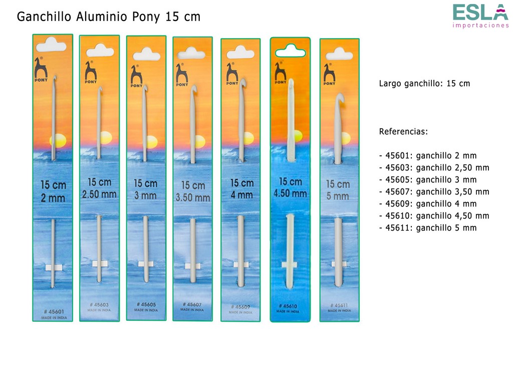 Ganchillo Aluminio 45601 - 45603 - 45605 - 45607 - 45609 - 45610 - 45611