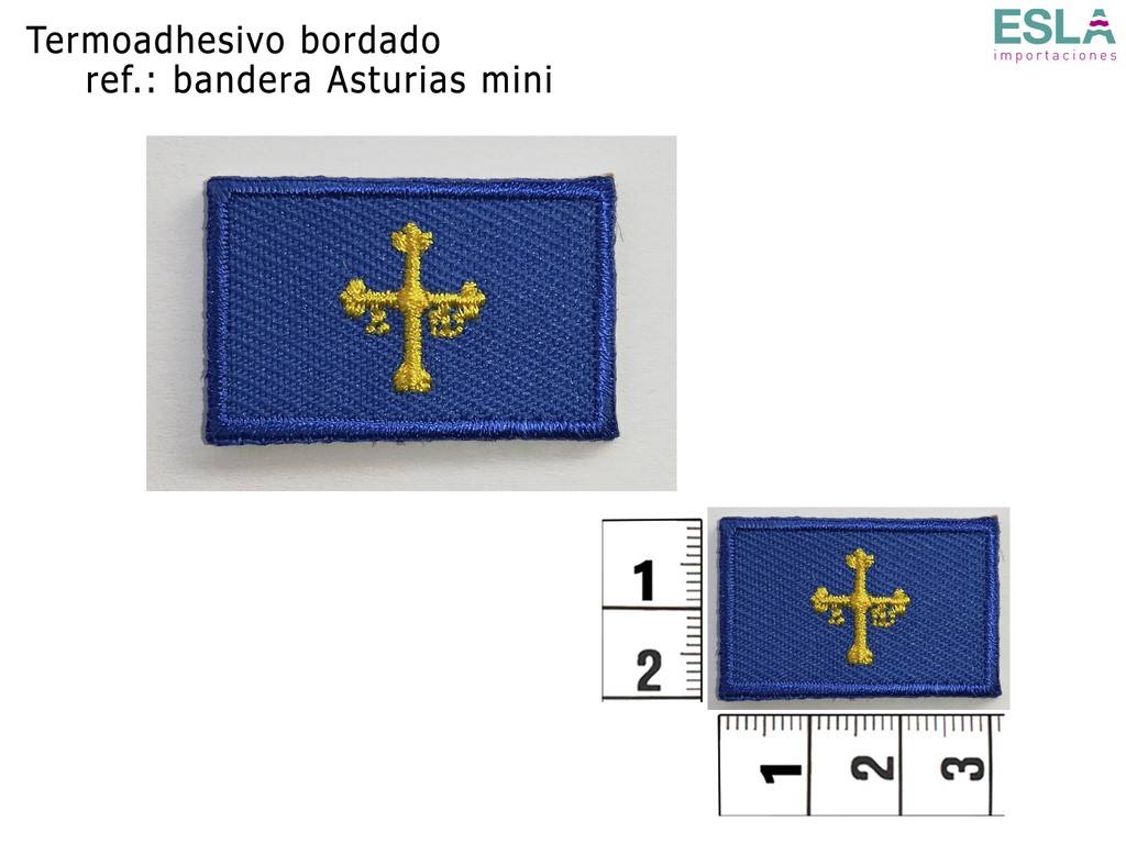 TERMOADHESIVO BORDADO BANDERA ASTURIAS MINI