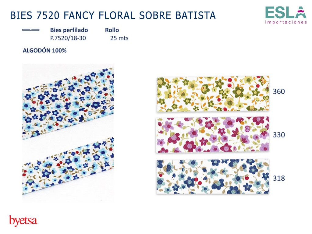 BIES 7520 FANCY FLORAL SOBRE BATISTA