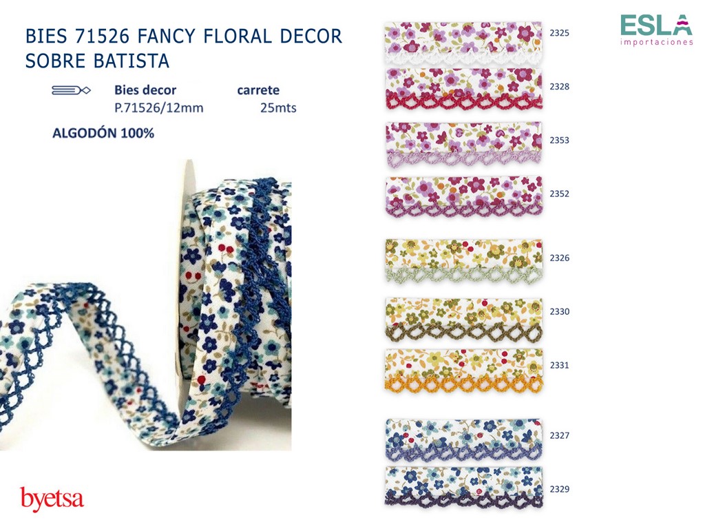 BIES 71526 FANCY FLORAL DECOR SOBRE BATISTA