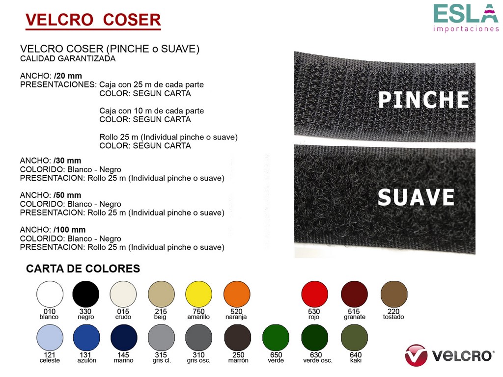 VELCRO COSER COLORES