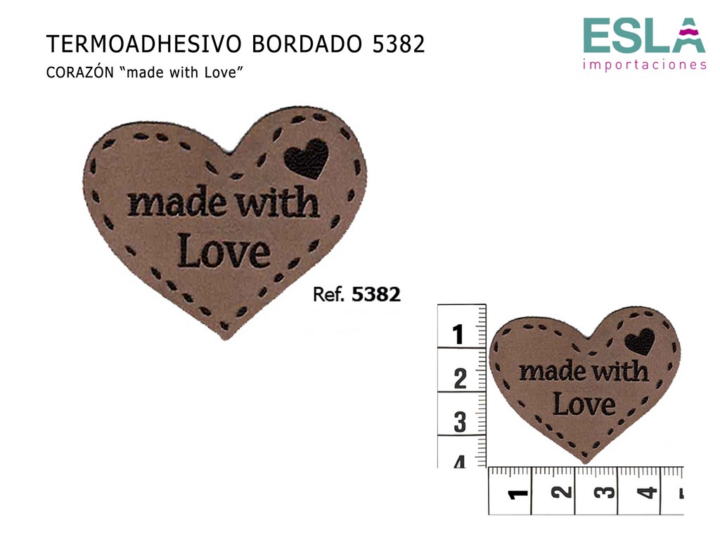 TERMOADHESIVO BORDADO MADE WITH LOVE 5382