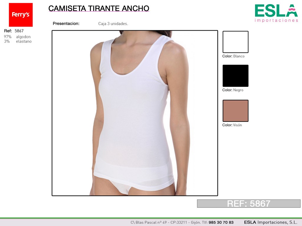 CAMISETA DE TIRANTES 5867