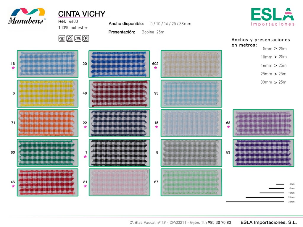 CINTA VICHY 4600 MANUBENS