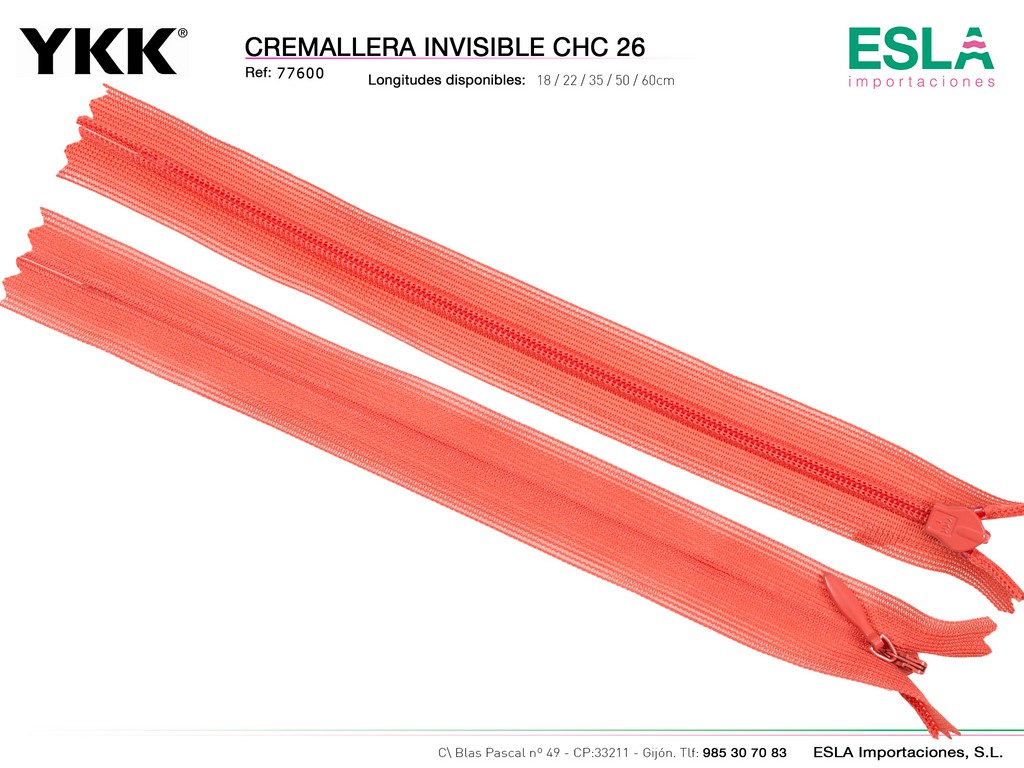 Esla Importaciones: Somos distribuidores de CREMALLERA INVISIBLE NYLON