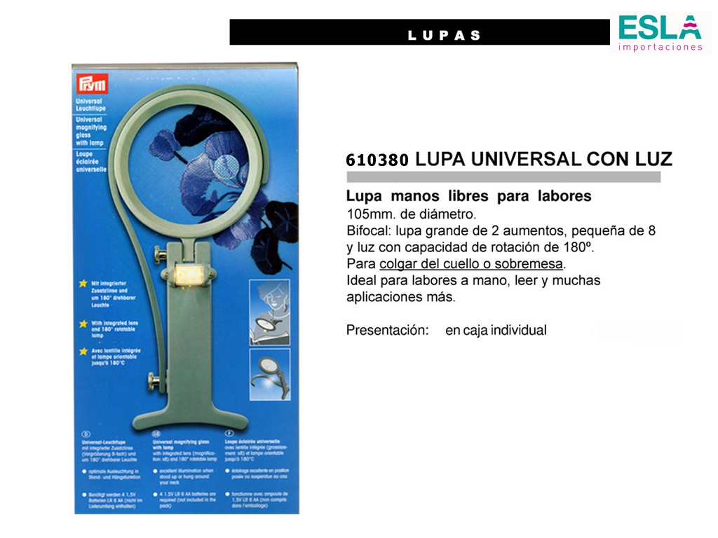 LUPA UNIVERSAL CON LUZ LED 610380