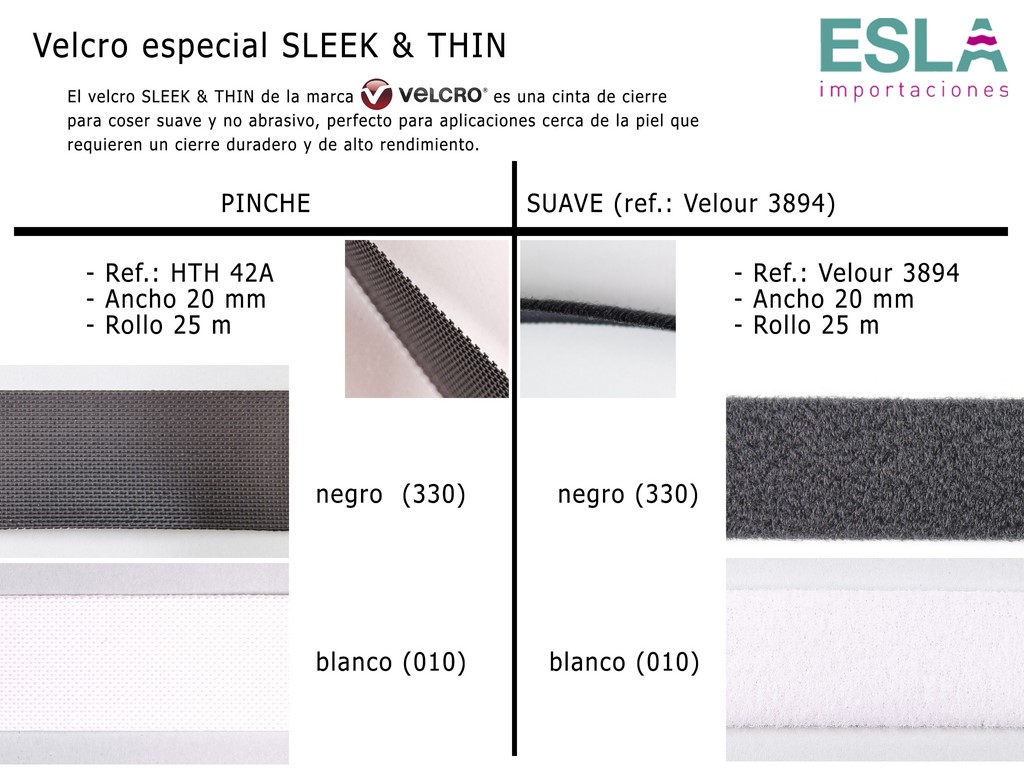 Esla Importaciones: Somos distribuidores de VELCRO ESPECIAL SLEEK