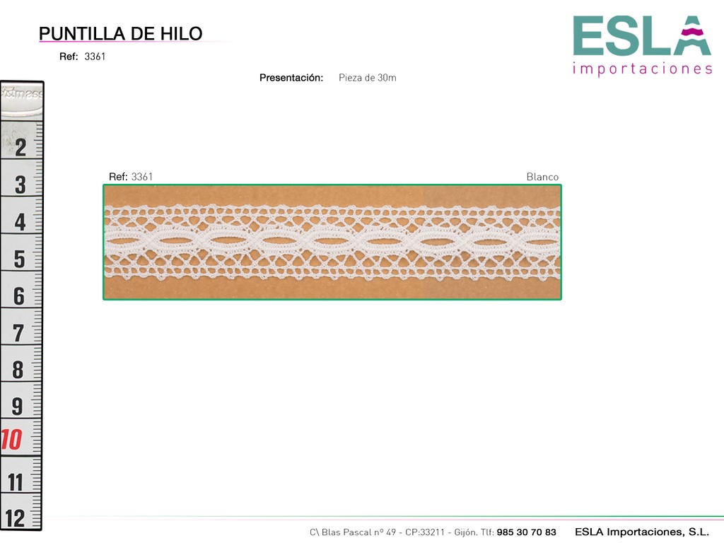 PUNTILLA DE HILO DE ALGODON 3361