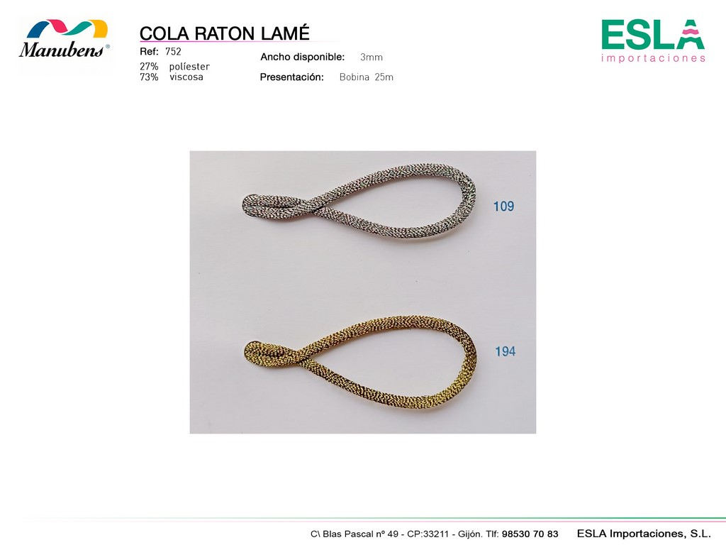 752 COLA RATON 3MM LAME