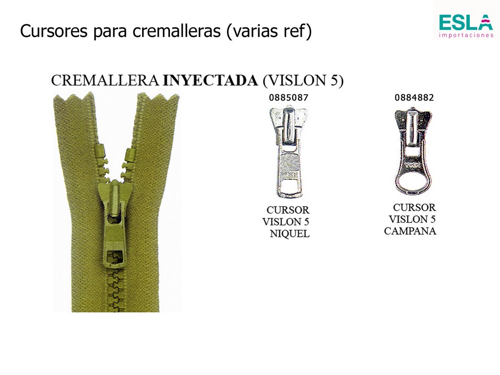 CURSORES CREMALLERA INYECTADA VISLON5 0885087 - 0884882