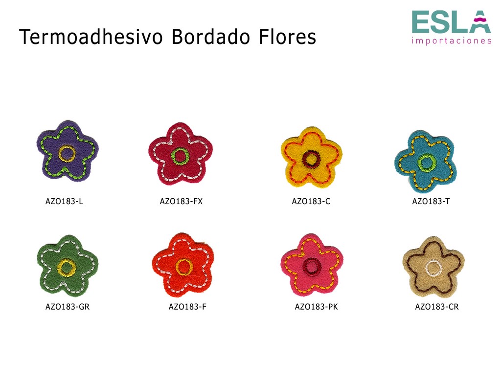 TERMOADHESIVO BORDADO FLORES AZO183