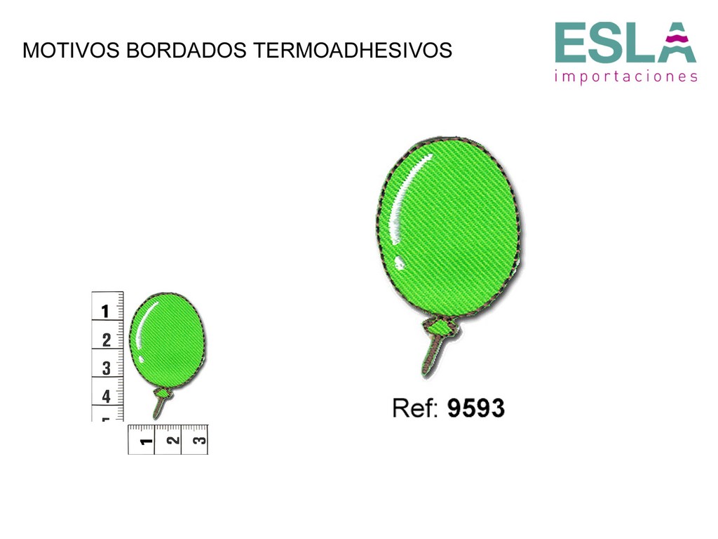 TERMOADHESIVO BORDADO GLOBO VERDE 9593