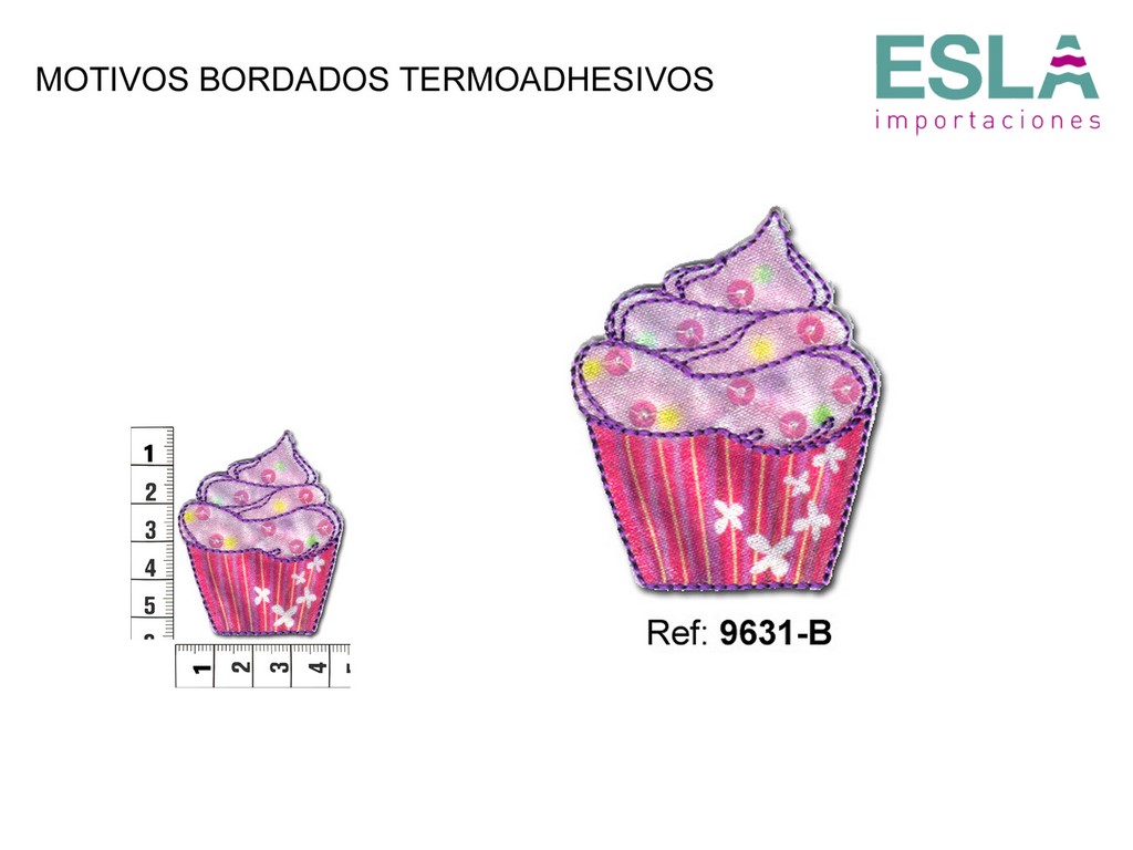 TERMOADHESIVO CUPCAKE GRANDE ROSA 9631-B