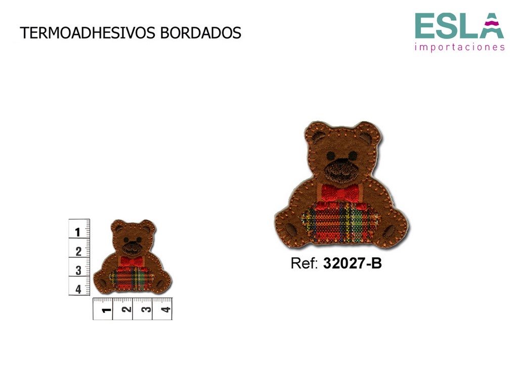 TERMOADHESIVO BORDADO OSO MARRON 32027-B