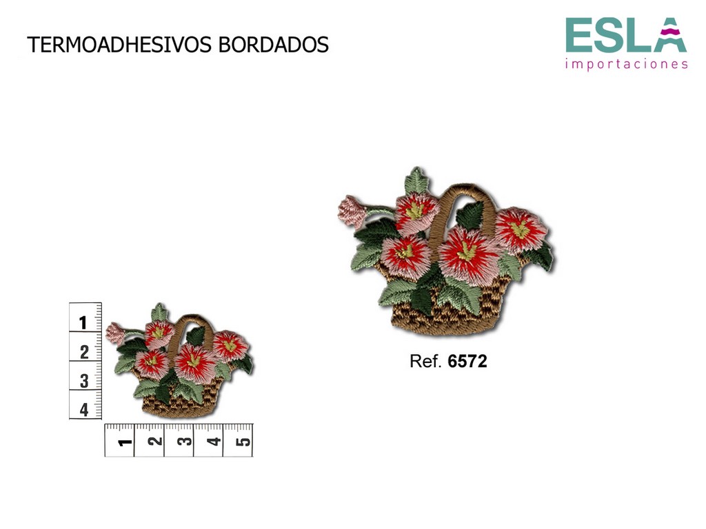 TERMOADHESIVO BORDADO FLORES CESTA 6572