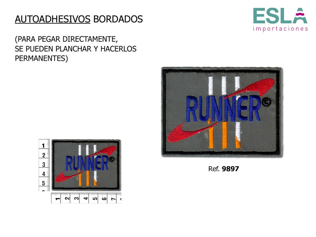 AUTOADHESIVO BORDADO CORREDOR RUNNER 9897