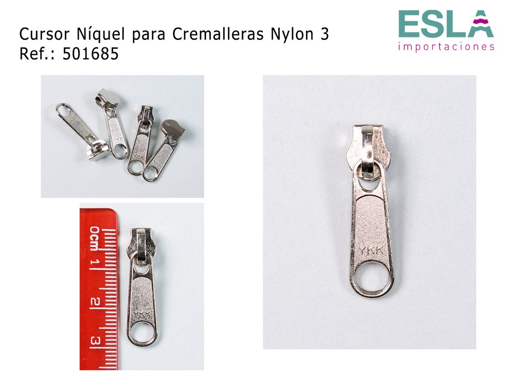 CURSOR NIQUEL 501685 PARA CREMALLERA NYLON 3