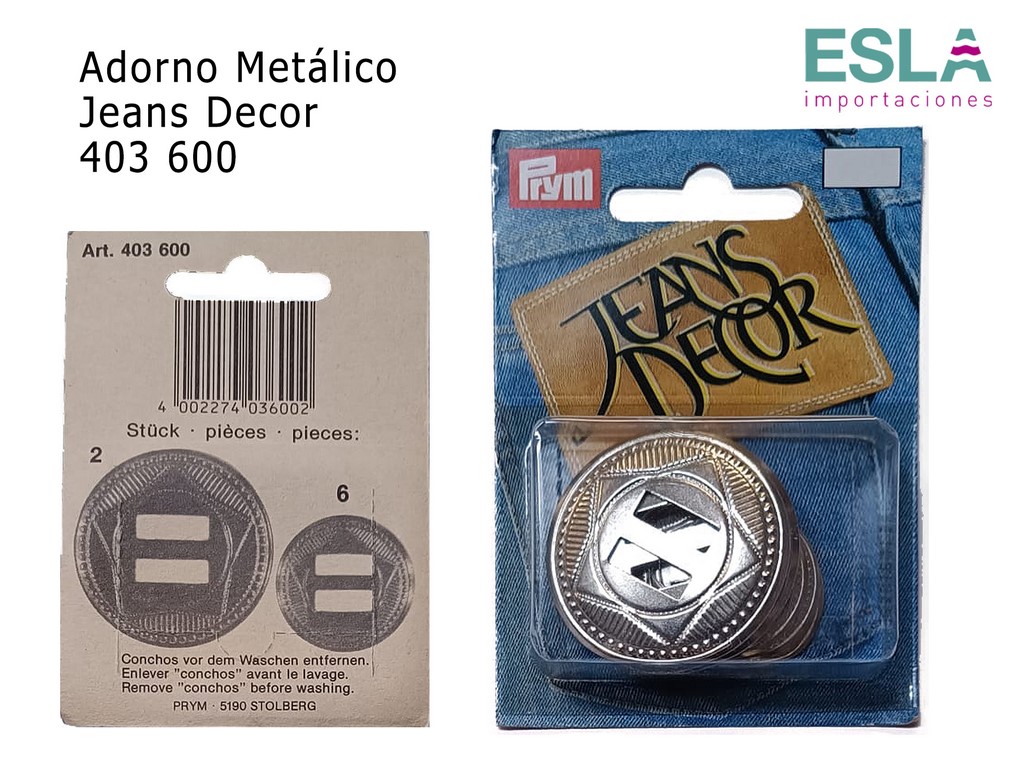 ADORNO METALICO JEANS DECOR 403600