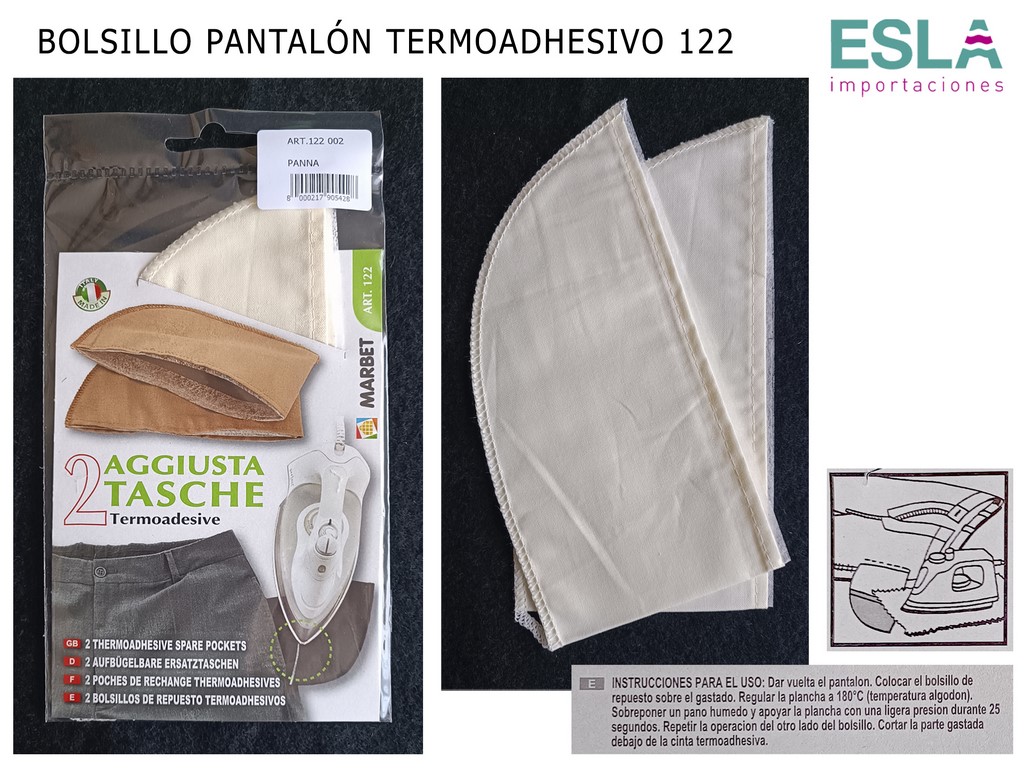 BOLSILLO BOLSO PANTALON TERMOADHESIVO 122