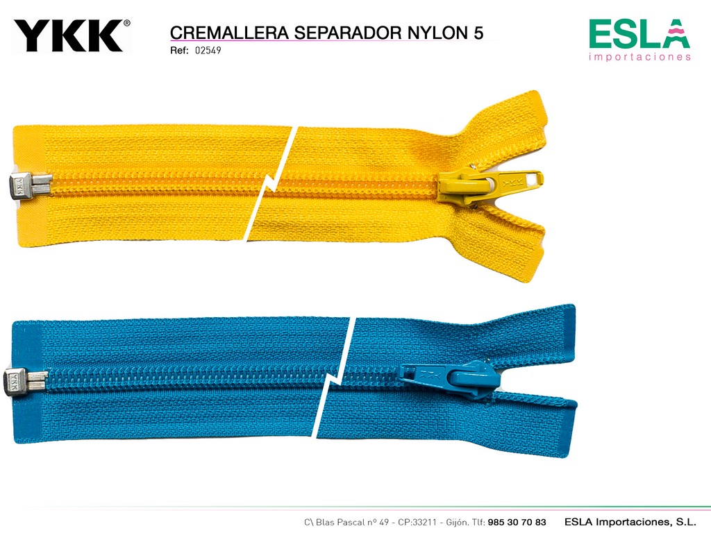 CREMALLERA YKK SEPARADOR NYLON5 02549