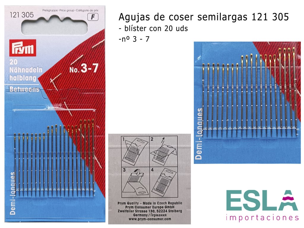 AGUJAS COSER SEMILARGAS 121305