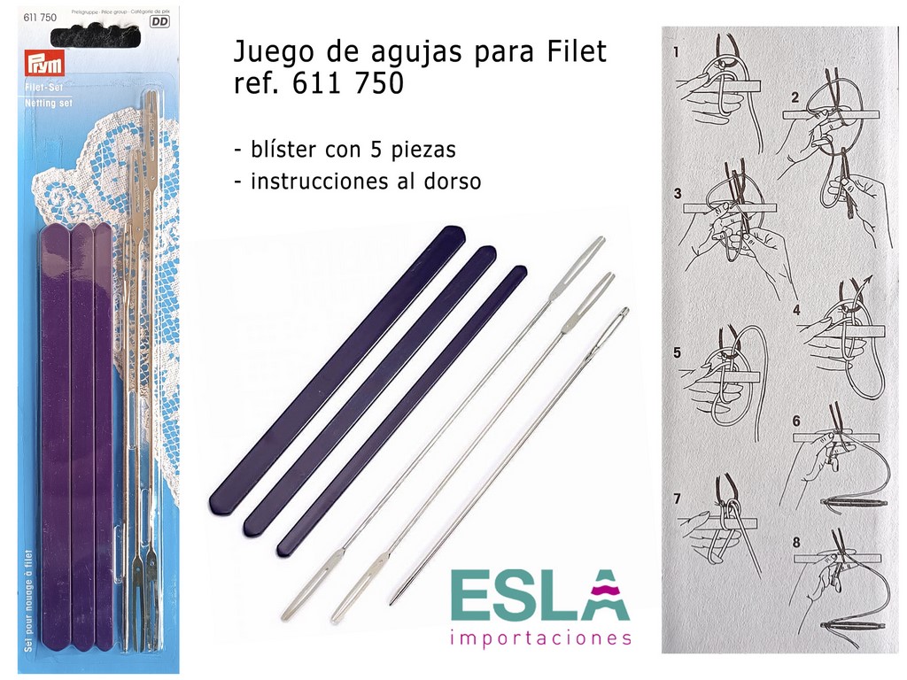 JUEGO AGUJAS FILET ENCAJE 611750