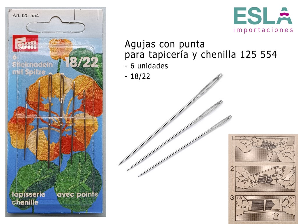 AGUJAS CON PUNTA PARA TAPICERIA Y CHENILLA 125554