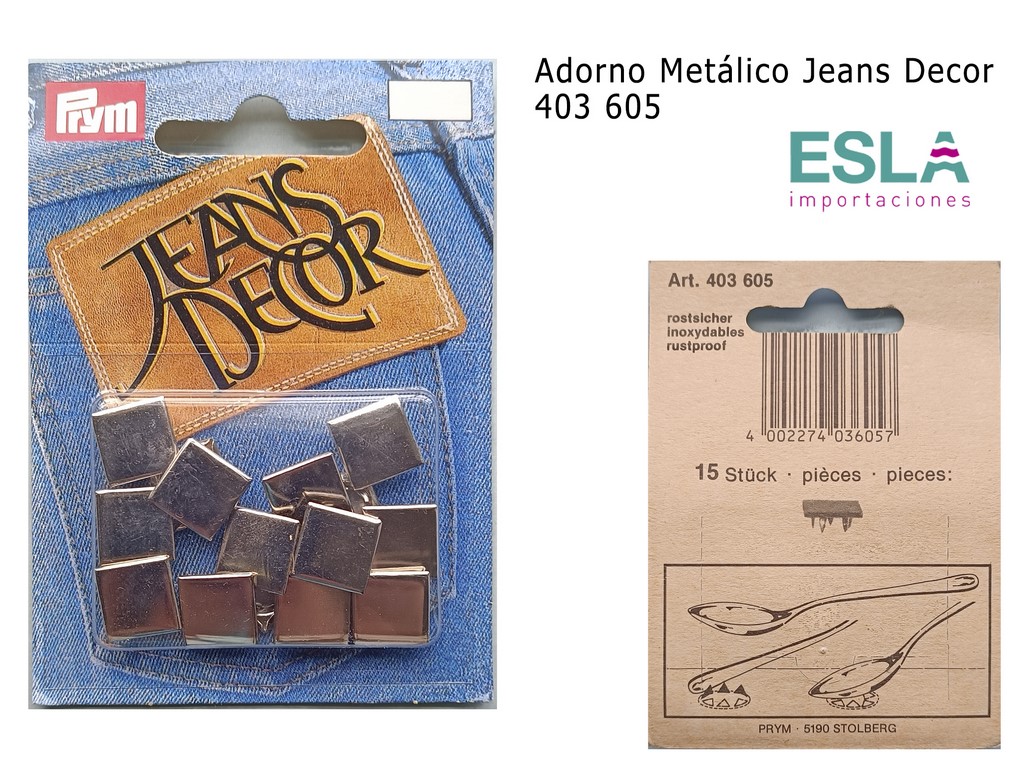 ADORNO METALICO JEANS DECOR 403605