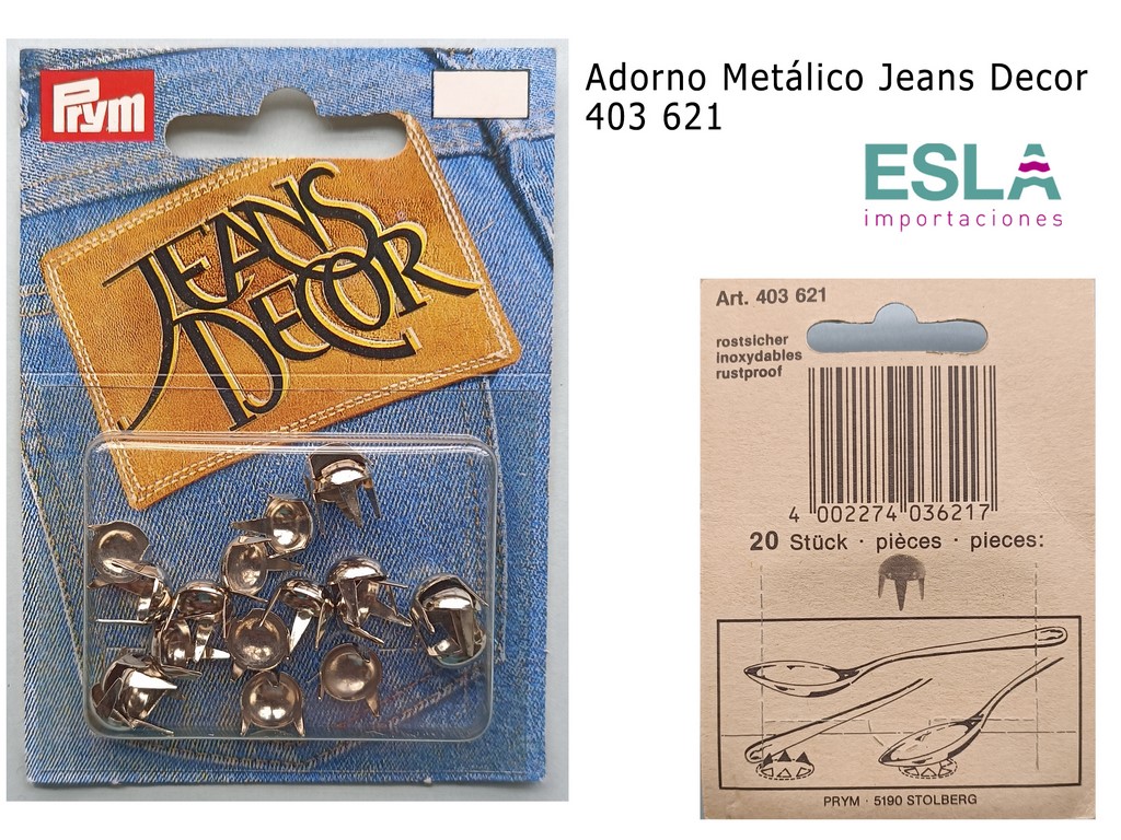 ADORNO METALICO JEANS DECOR 403621