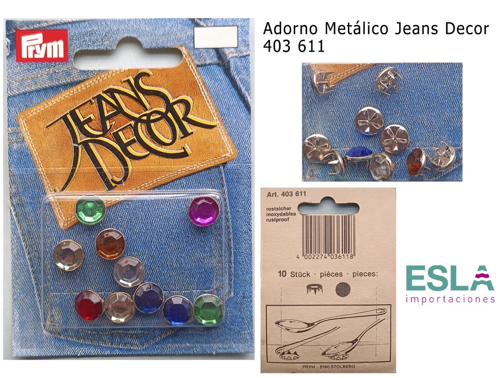 ADORNO METALICO JEANS DECOR 403611