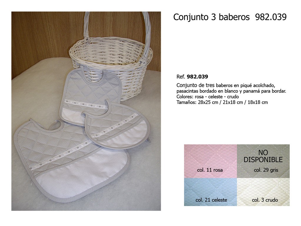 CONJUNTO 3 BABEROS 982039